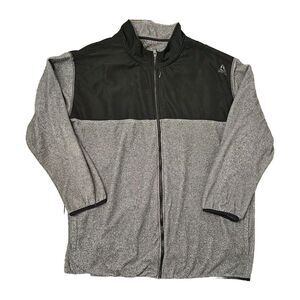Reebok Speedwick Long Sleeve Full Zip Jacket Activewear Heathered Black Gray 5XL
